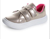 Tênis Casual Peki Lili Velcro Dourado Infantil feminino