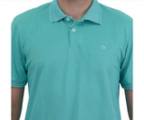 Camisa Polo Masculina Ogochi Casual Slim Verde Água